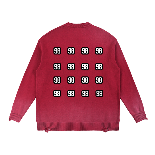 Sun Fade Distressed Ripped Crewneck sweater