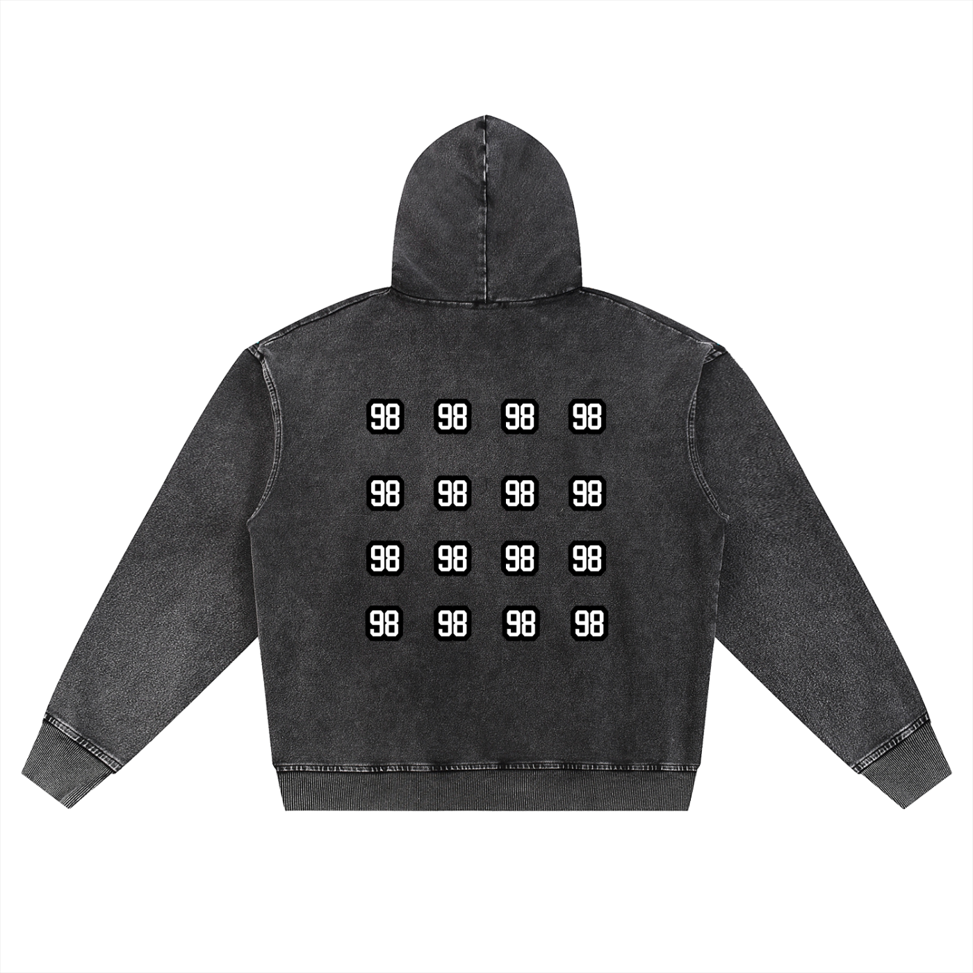 Snow Wash Oversized Zip-Up Hoodie