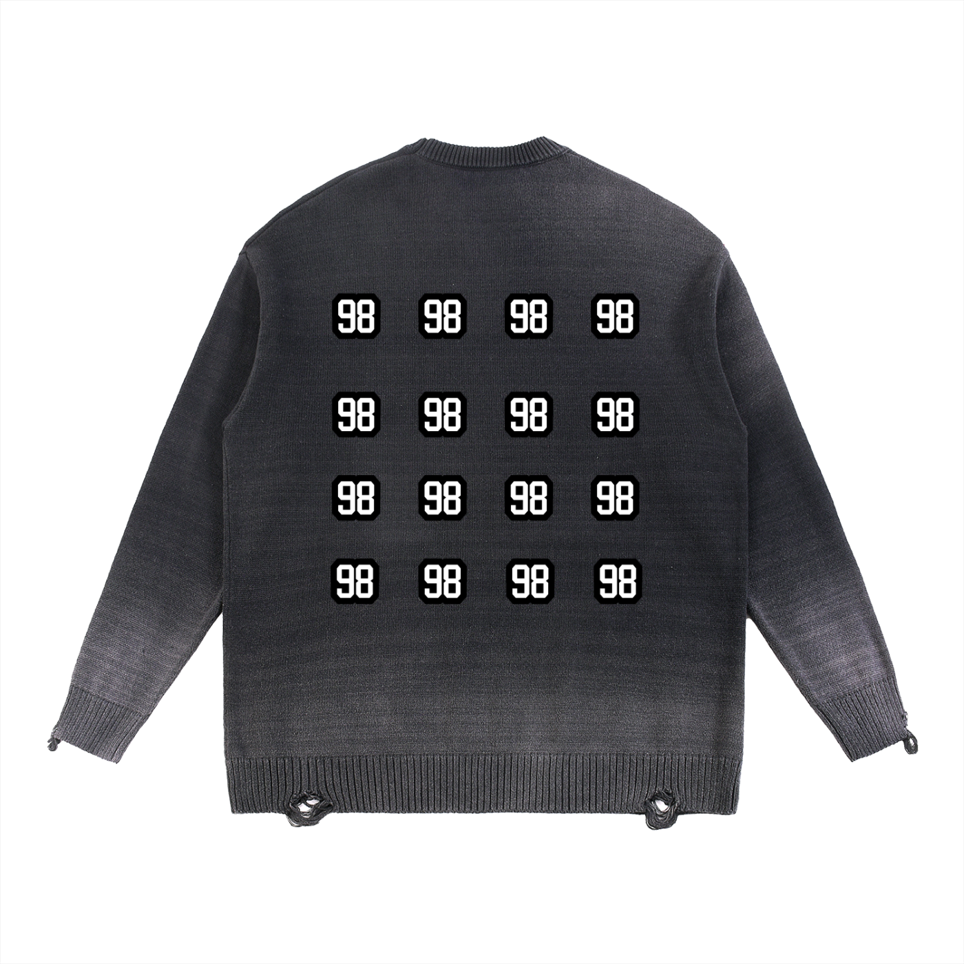 Sun Fade Distressed Ripped Crewneck sweater