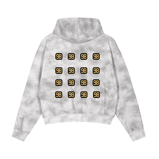 Dirty Washed Zip-Up Fleece Hoodie