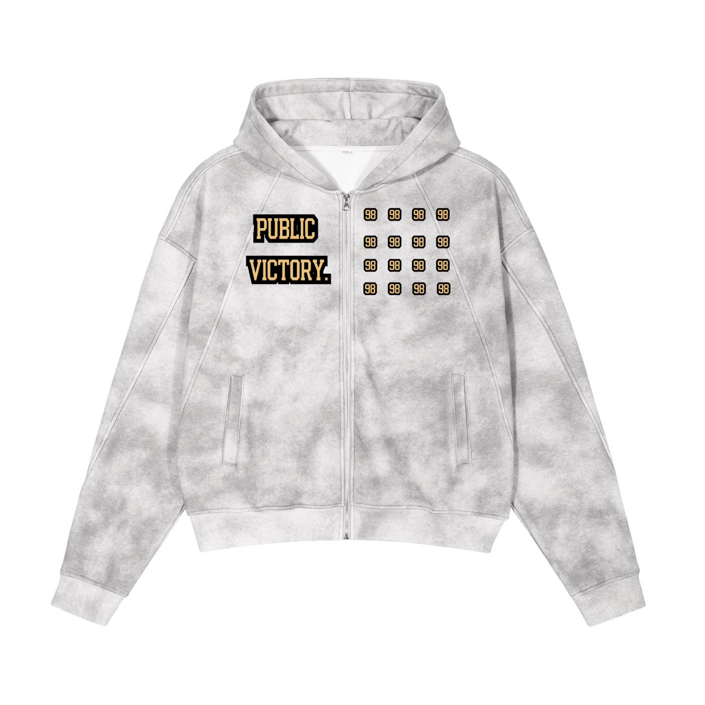 Dirty Washed Zip-Up Fleece Hoodie